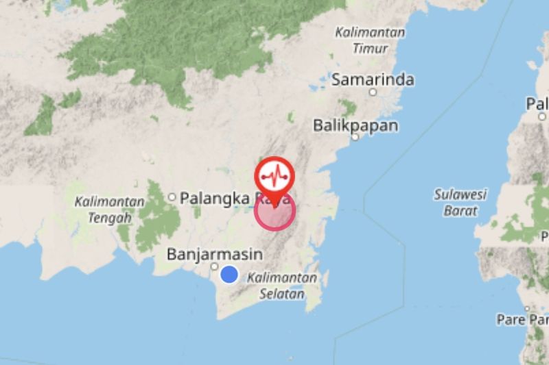 Dua Wilayah di Kalsel Diguncang Gempa Dangkal Beruntun
