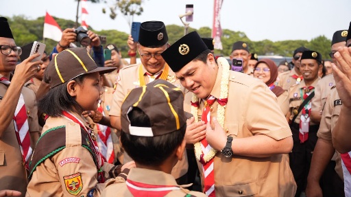 Hari Pramuka ke-65, Erick Thohir Tekankan Pentingnya Karakter Generasi Muda