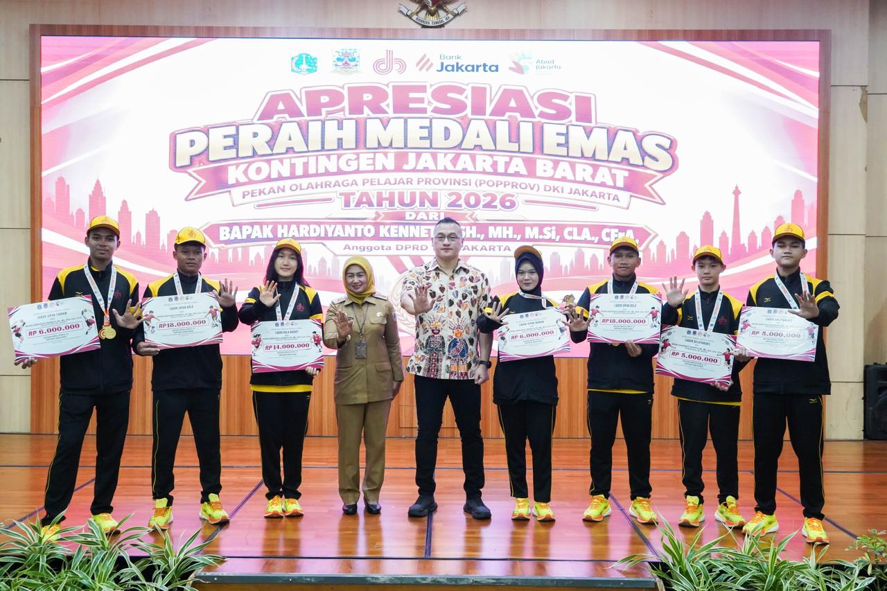 Jakbar Juara Umum Popprov DKI 2026, Atlet Peraih Emas Diguyur Bonus