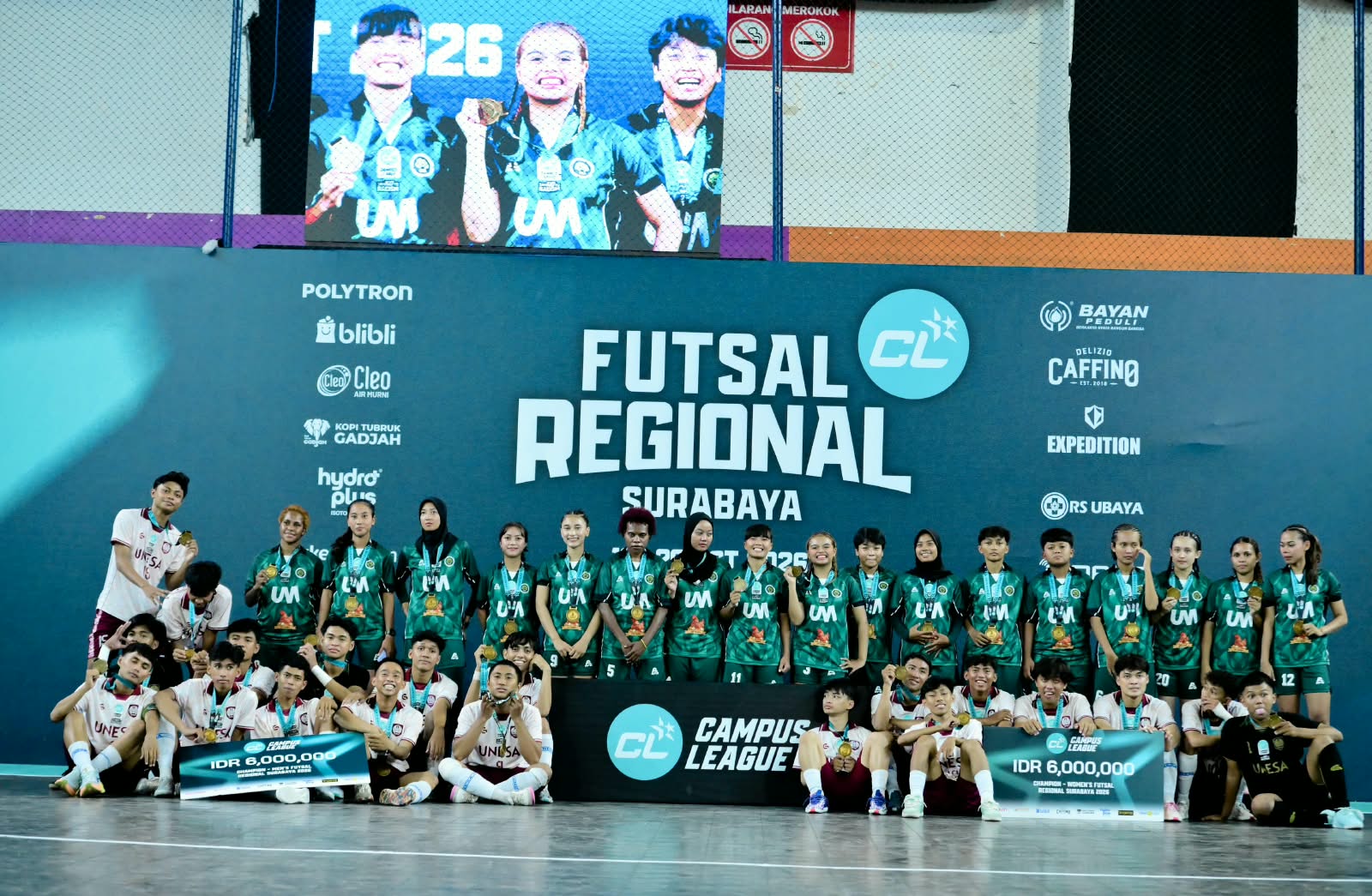 UNESA dan UM Juara Futsal Campus League 2026 Regional Surabaya