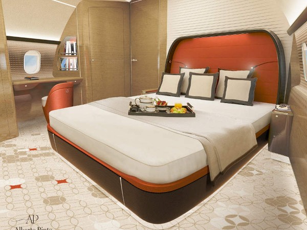Ruang tidur di kabin pesawat jet BBJ Max 7 yang dibeli Haji Isam - apakabar.co.id