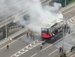 Bus Terbakar di Tol Tanjung Priok Bawa Rombongan Para Kades Banjar Kalsel