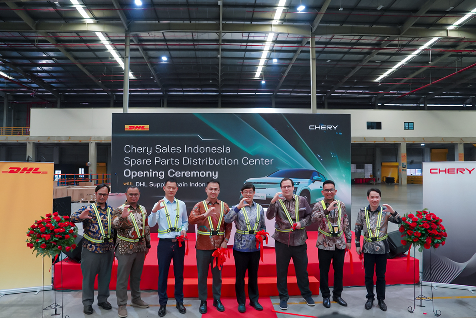 peresmian kerjasama antara Chery dan DHL Supply Chain Indonesia dalam pendistribusian Suku Cadang di Indonesia - apakabar.co.id