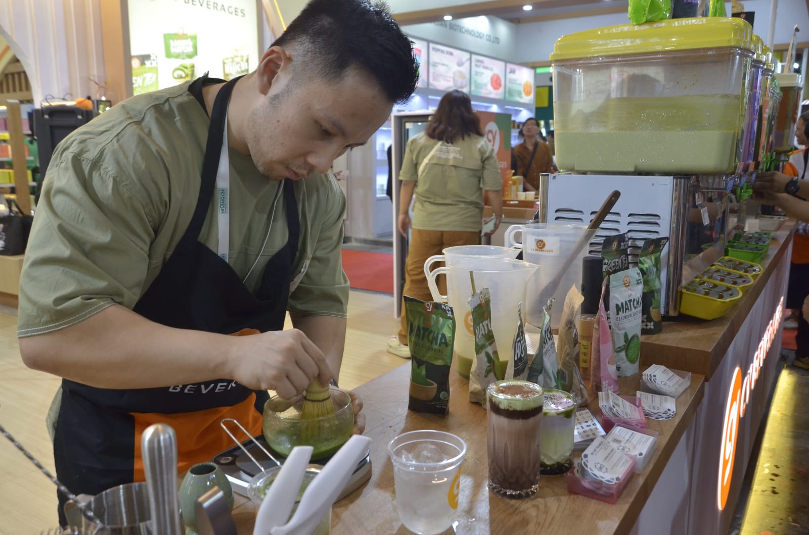 CY Beverages membawa minuman matcha di FHI 2024 - apakabar.co.id