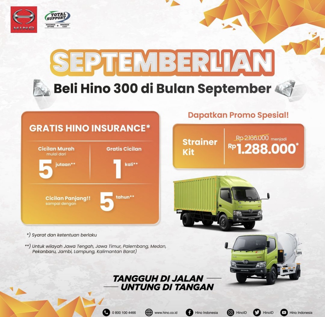 HMSI menyiapkan promo Septemberlian setiap pembelian Hino 300 selama September 2024 - apakabar.co.id