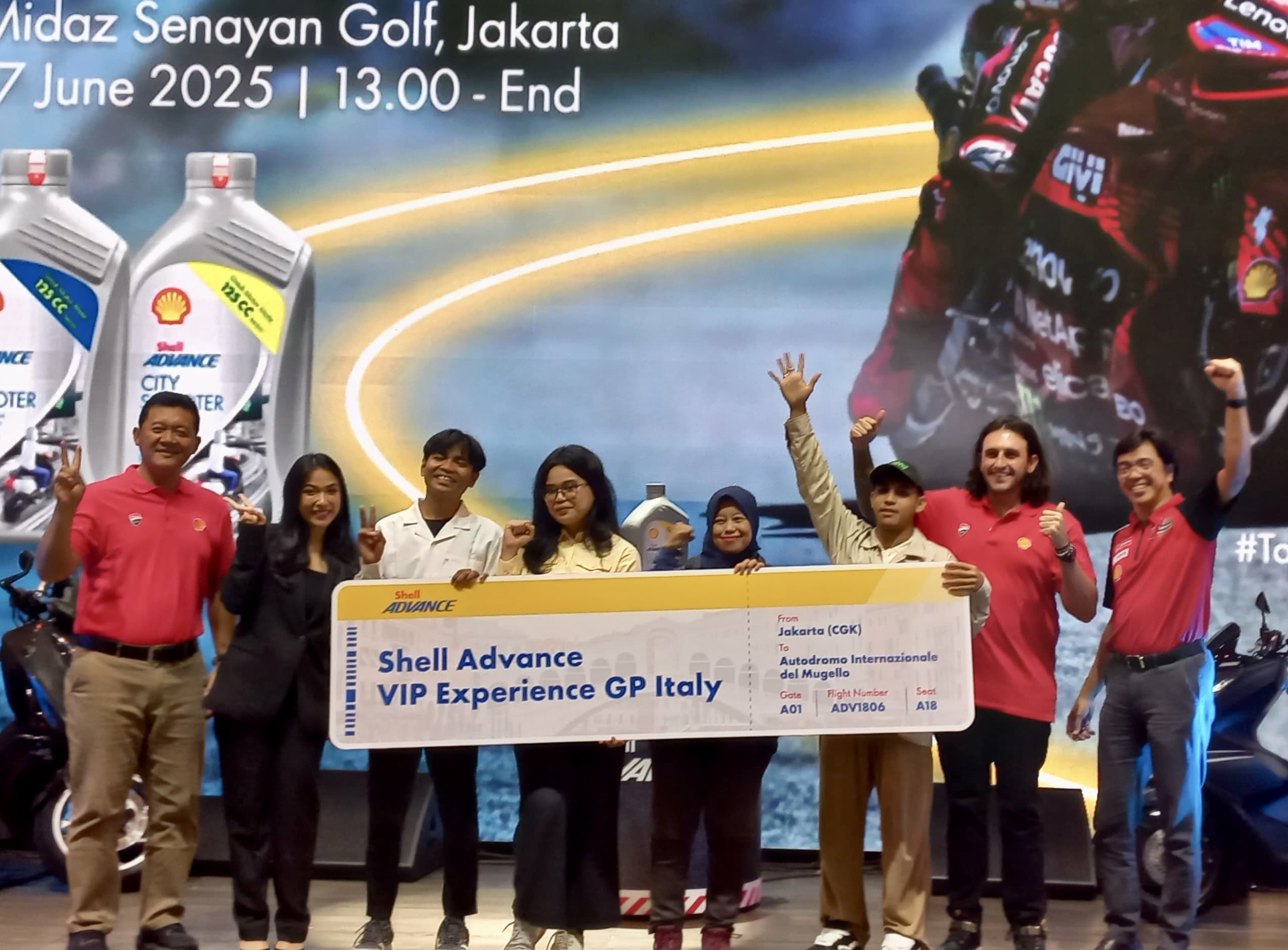 Empat pemenang Program Shell Advance VIP Experience GP Italia 2025 - apakabar.co.id